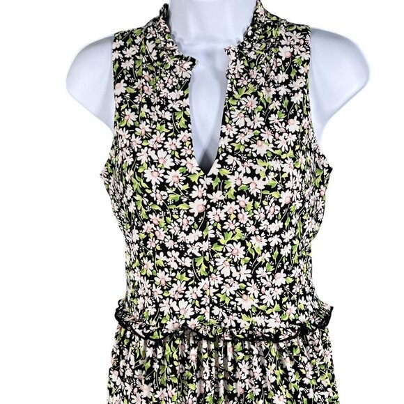 Tommy Hilfiger Womens 8 Ruffle Tiered Daisy Floral Sleeveless Dress Cottagecore - Picture 4 of 16